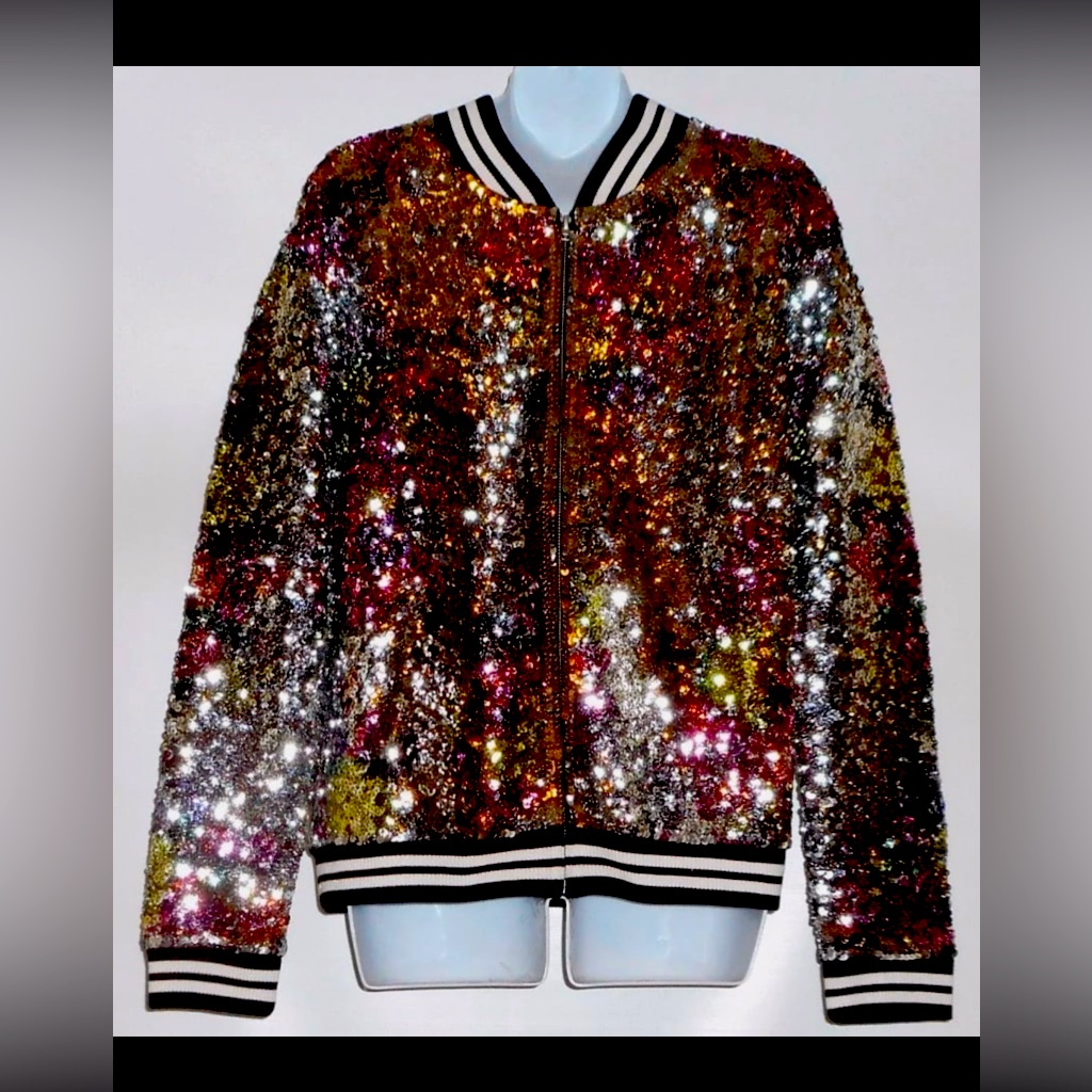 Victoria's Secret Pink Limited Edition 2013 Bling Sequin Varsity Jacket Lrg Nwt